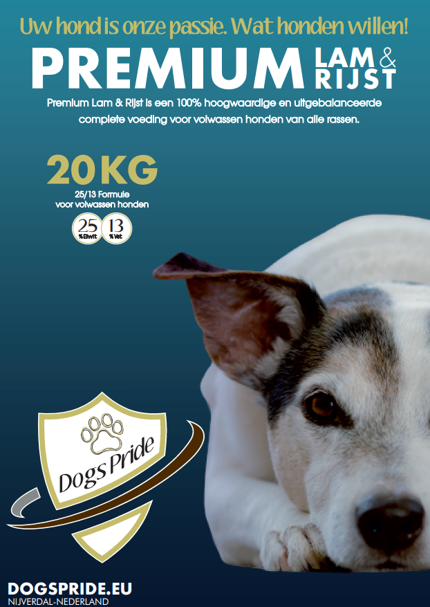 Rechtdoor Mondstuk kever Dogs Pride Premium Lam & Rijst - 20 KG - Run with Pride | Dog sport  equipment